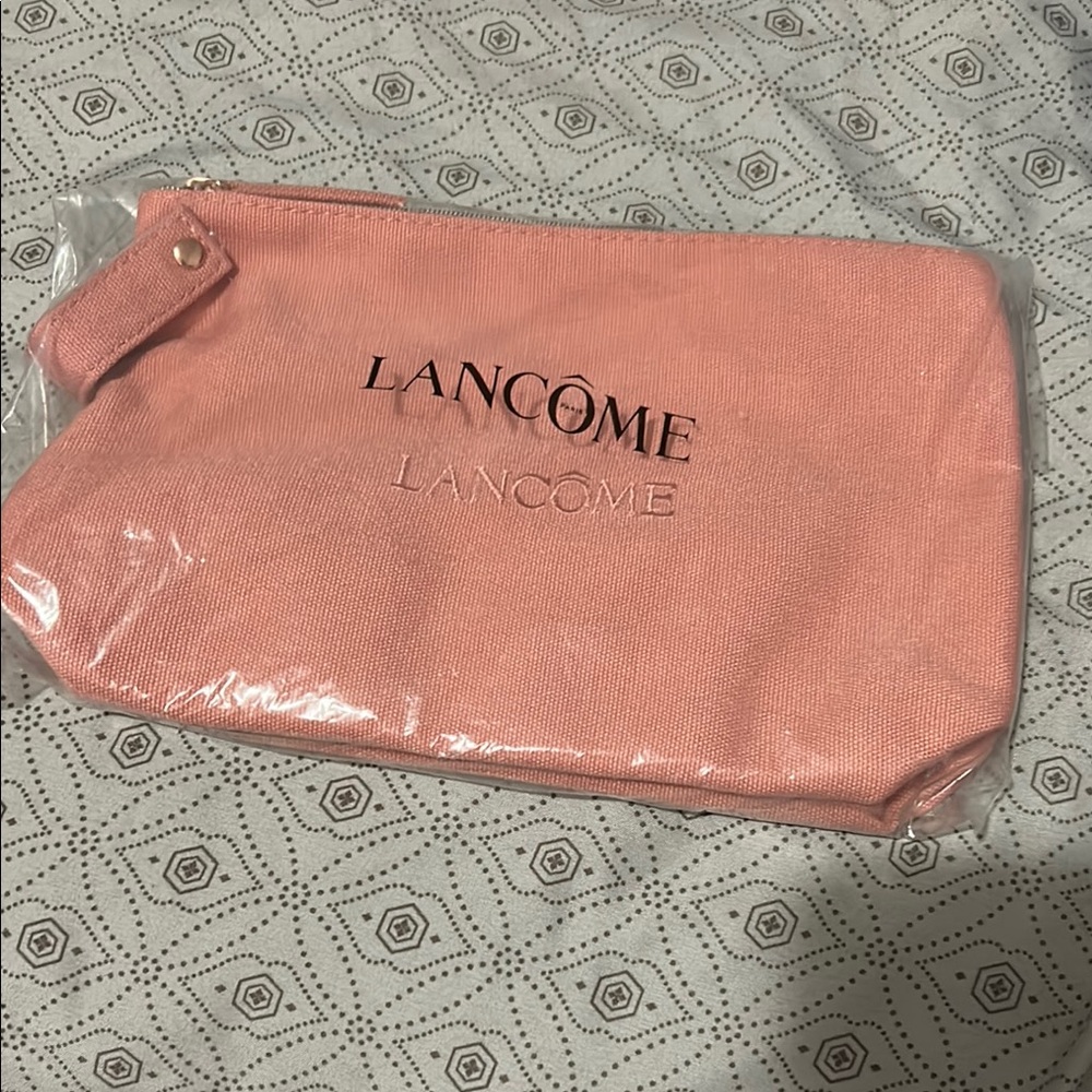 Lancome Pink Cosmetic Bag with Glossy Finish